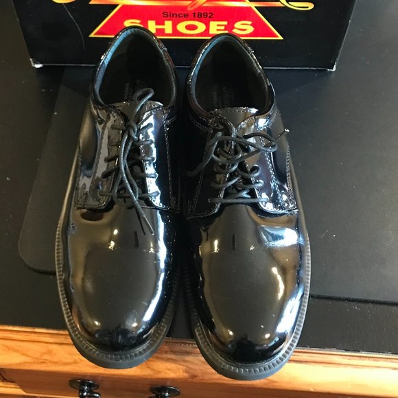 THOROGOOD ACADEMY BLACK PATENT LEATHER OXFORD 831-6031 POLICE, LAW ENFORCEMENT - Picture 1 of 5